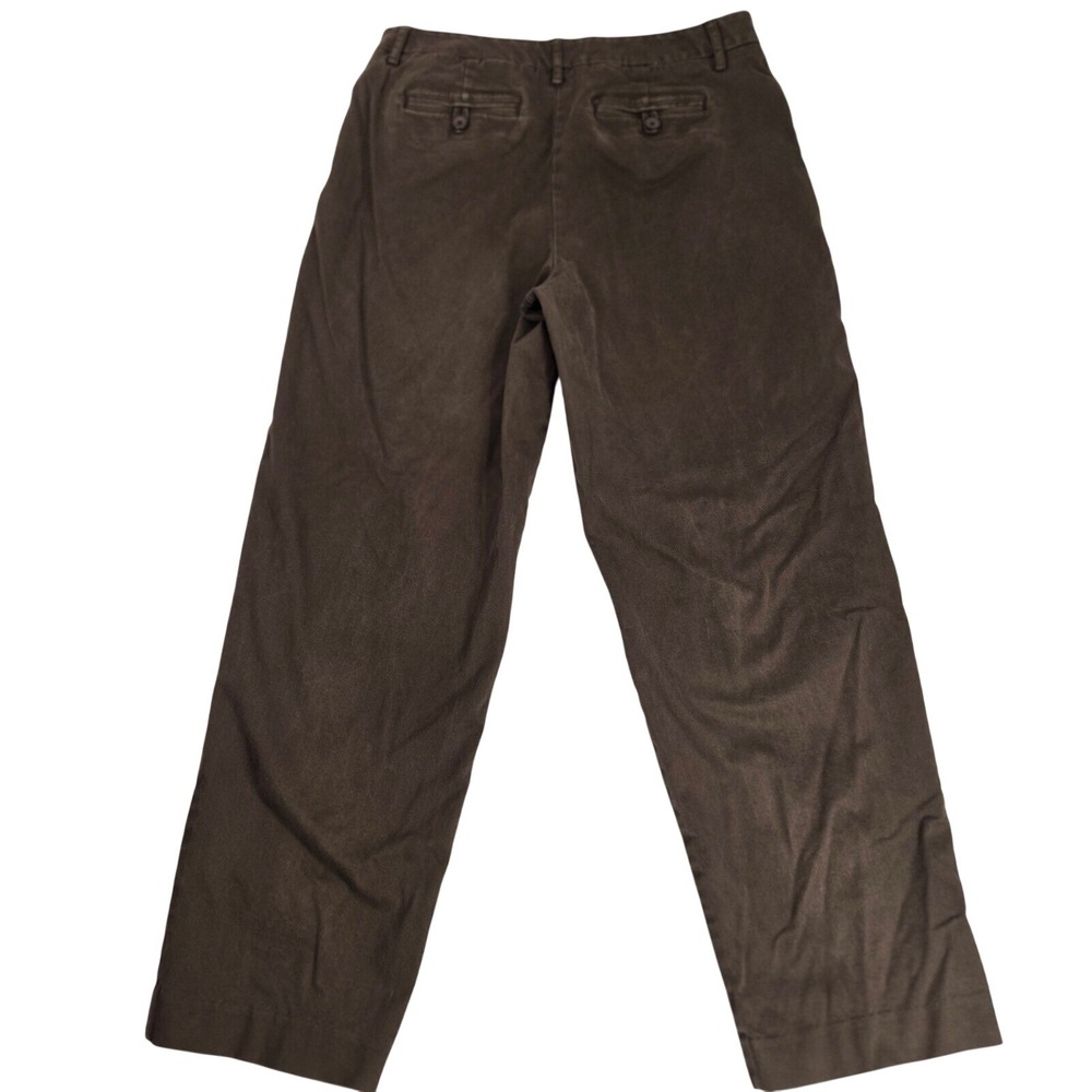 Vintage Talbots Petites Pants Womens 12P Brown Stretch Chinos Grandpacore Y2K - Picture 2 of 11